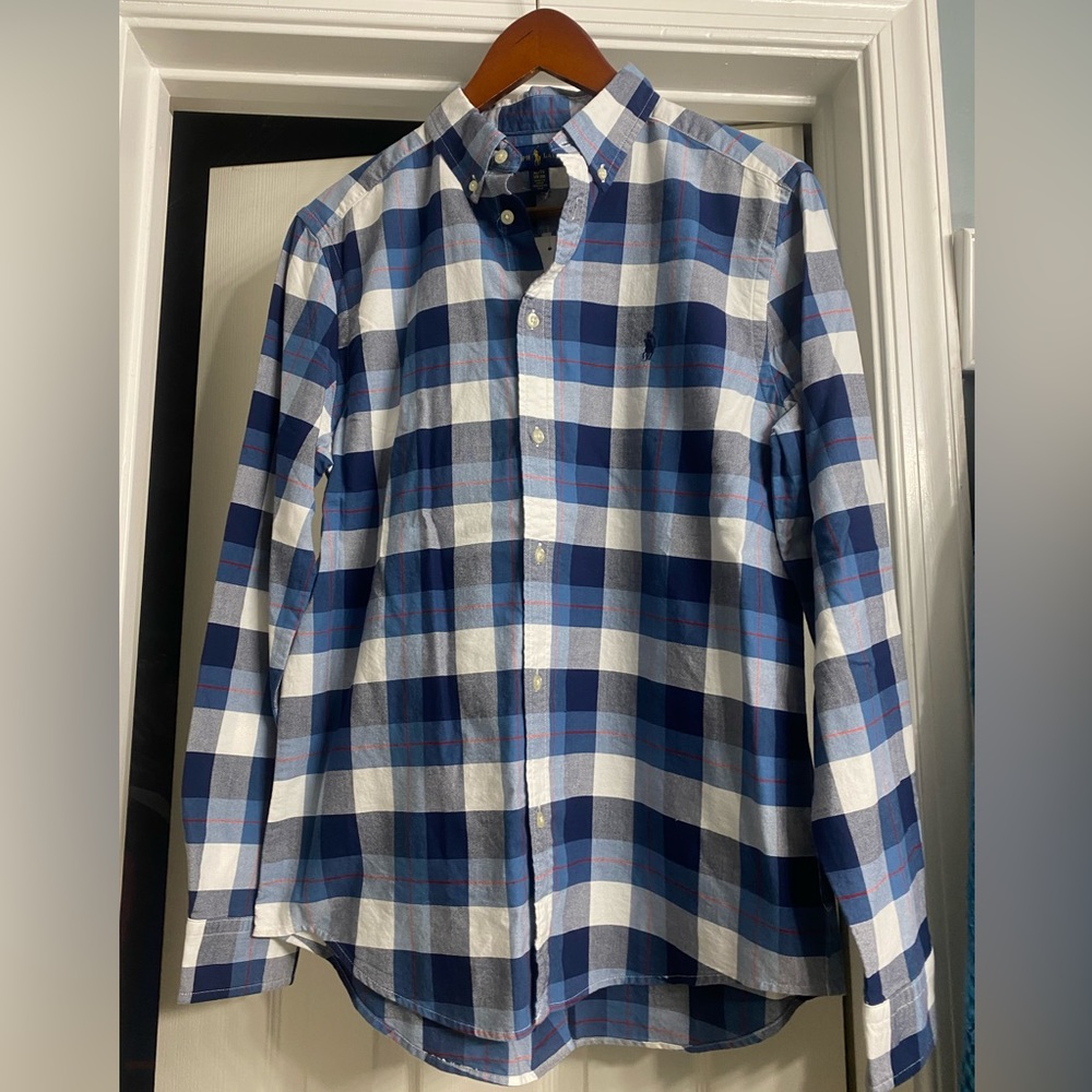 Brand new with tags boys plaid button shirt 18/20